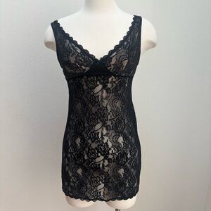 Victorias Secret Babydoll Slip Lace Chemise Very Sexy Lingerie Black Size Small